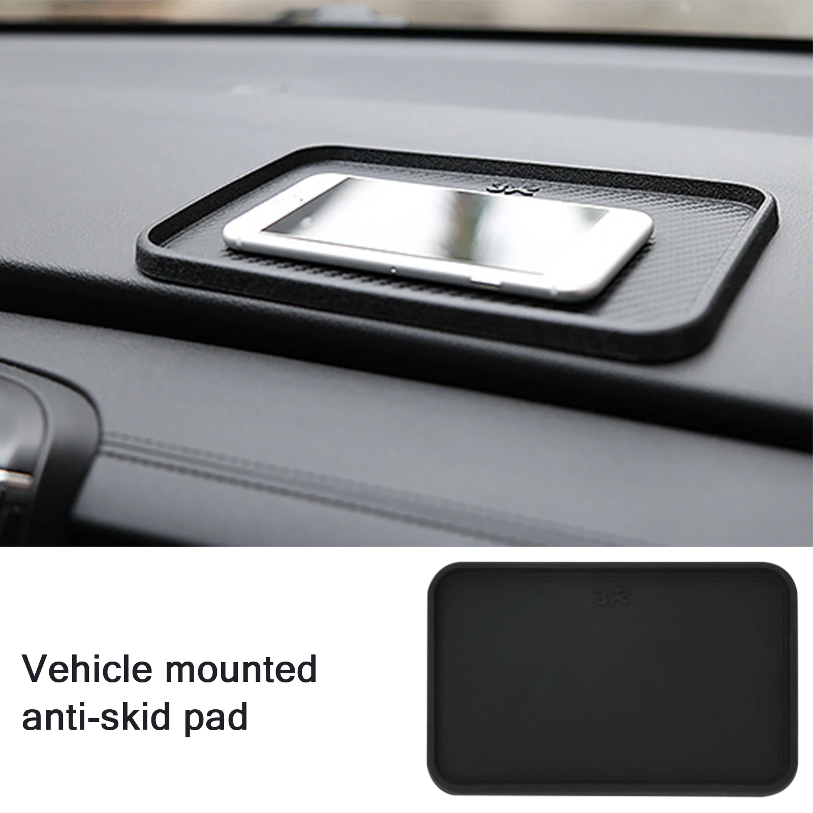

Автомобильный держатель для телефона с черным узором из углеродного волокна, Противоскользящий коврик, клейкая Накладка для салона автомо...