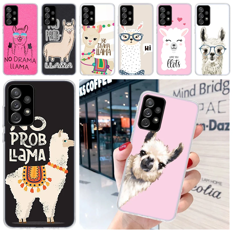 Лама Альпака для Samsung Galaxy A52 A53 A54 A12 A13 A14 A22 A23 A24 A32 A33 A34 чехол для телефона A02S A03S A04S A42 A72 A73 чехол
