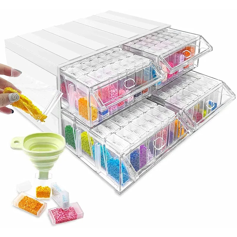 

Diamond Painting Accessory Storage Box,140 Slots Independent Container Suitable for Diamond Art Beads Nail Rhinestone