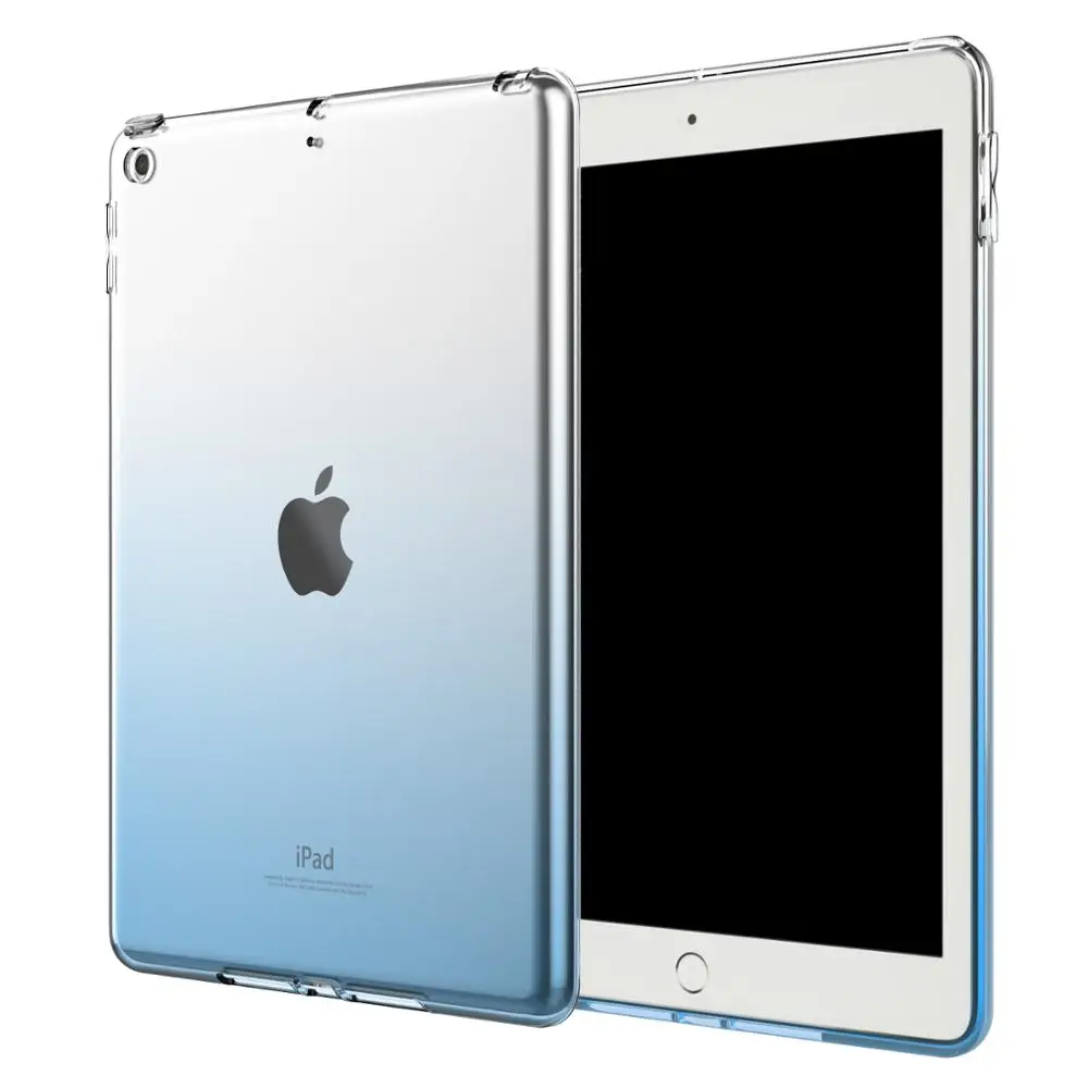 Чехол для iPad 9 7 2018/2017 Премиум Мягкая кожа гибкий бампер прозрачная ТПУ Резиновая