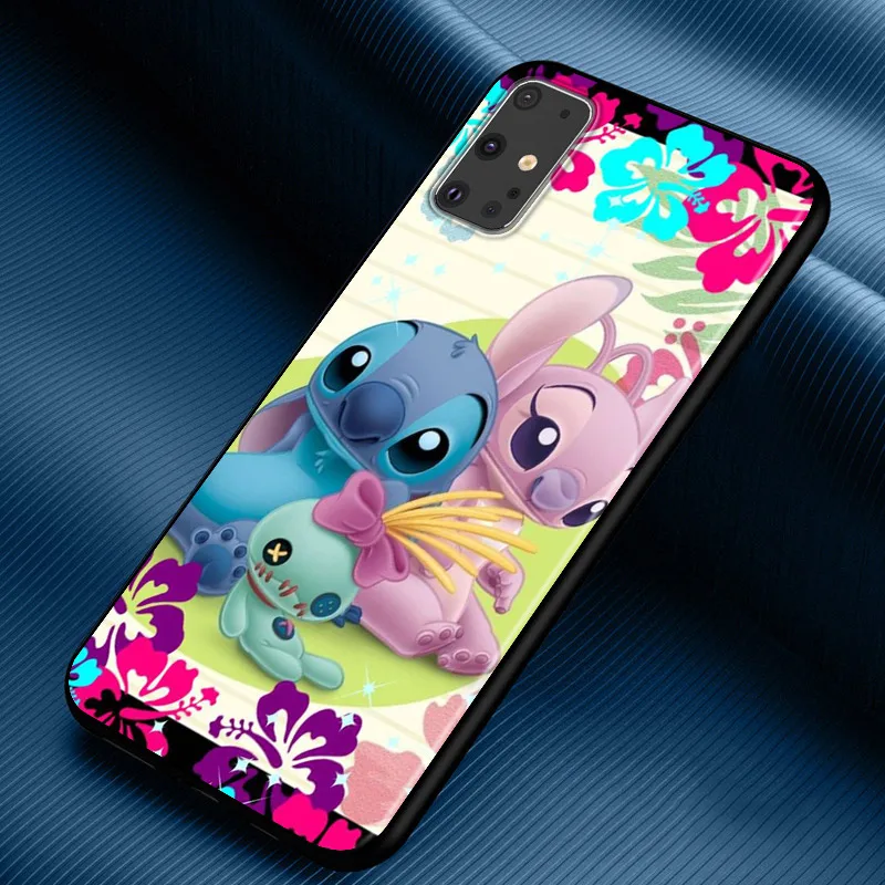Lilo Stitch Cartoon For Samsung Galaxy A73 A33 A72 A71 A52 A51 A22 A12 A32 A21S 4G 5G Silicone Soft Black Phone Case