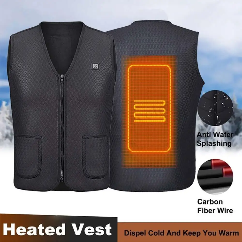 

Electric Vest Heated Body Warmer Black Carbon Fiber 2019 Winter Physiotherapy Hot Compress Jacket Heated Heated Pad Clothing