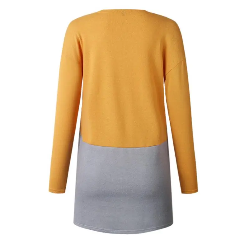 

Female Cardigan Sweaters Autumn Knitted Loose Women's Cardigans Patchwork Long Sleeve Jumper Rk