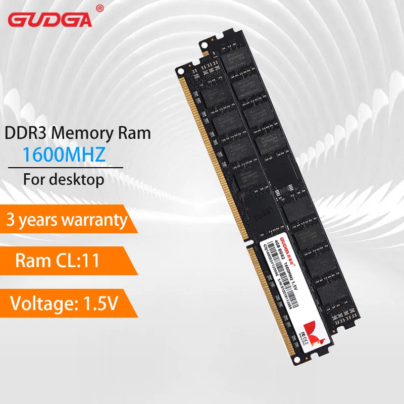 

Оперативная память GUDGA DDR3 4 ГБ 8 ГБ оперативная память для ПК ddr3 1600 МГц оперативная память для настольного компьютера оперативная память DDR3 1,5...