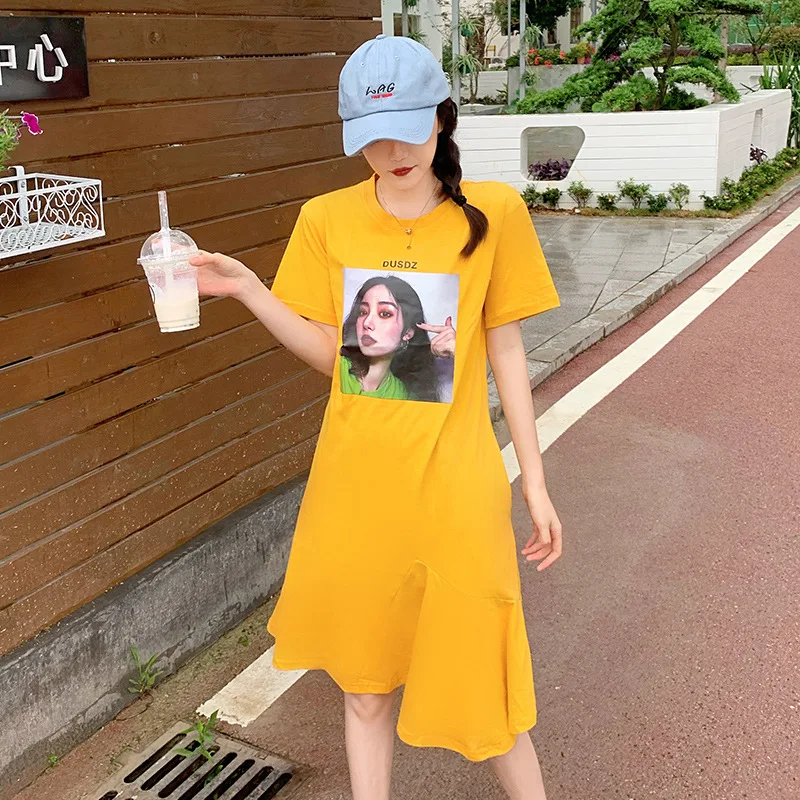 

dresses clothes women dress 2020 Cotton Linen Casual Knee-Length Regular