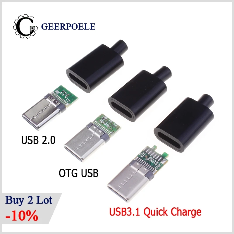 Тип C Mirco USB 3 1 разъем Jack кабеля с разъемом папа электрические терминалы 4 pin Diy