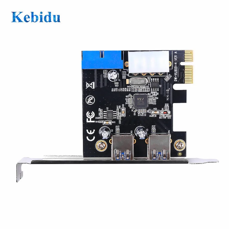 Плата расширения KEBIDU PCI Express профессиональная 2 порта 5 Гбит/с USB 3 0|Компьютерные
