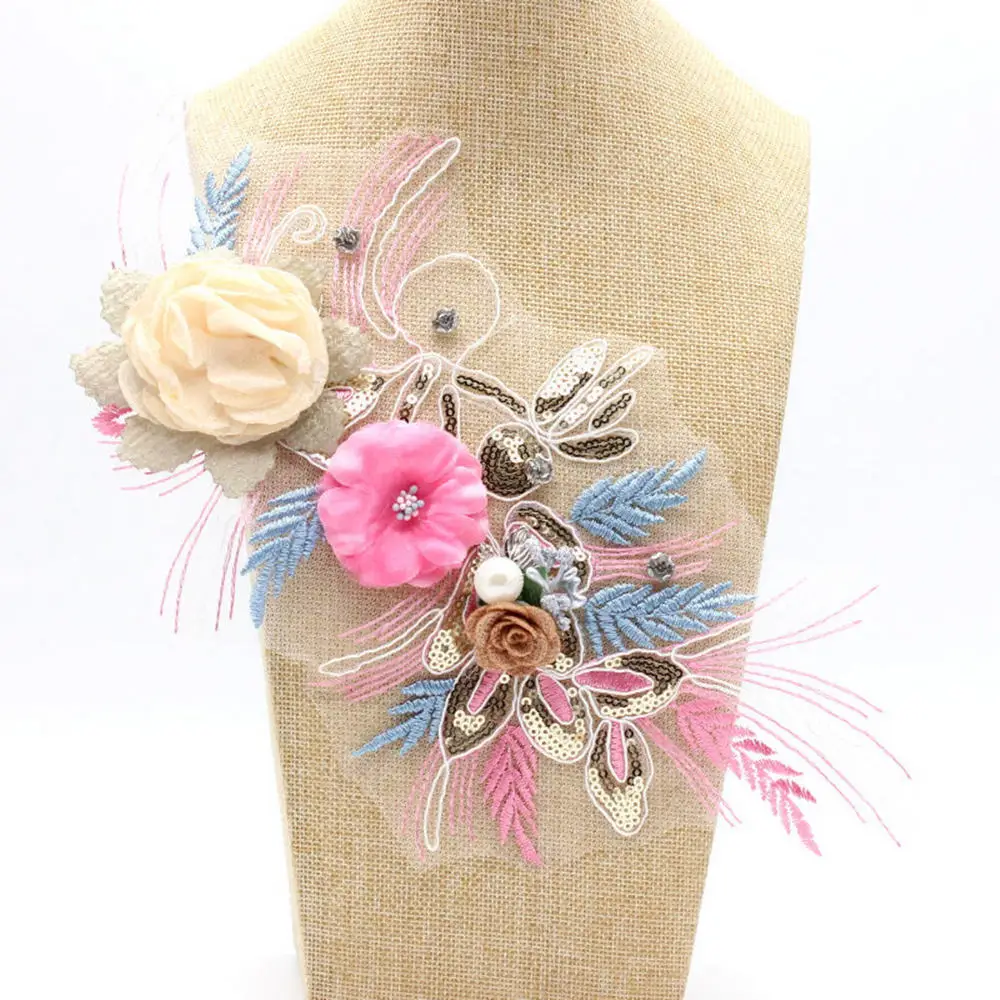 25 видов дополнительной аппликации для вышивки 3D Цветочный кружевной воротник