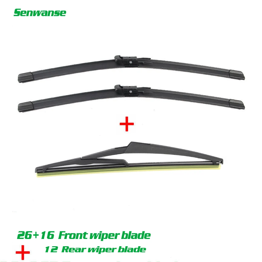 

Senwanse Front and Rear Wiper Blades For Fiat Grande Punto 2005-2011 Car Windshield Windscreen Wiper 26"+16"+12"