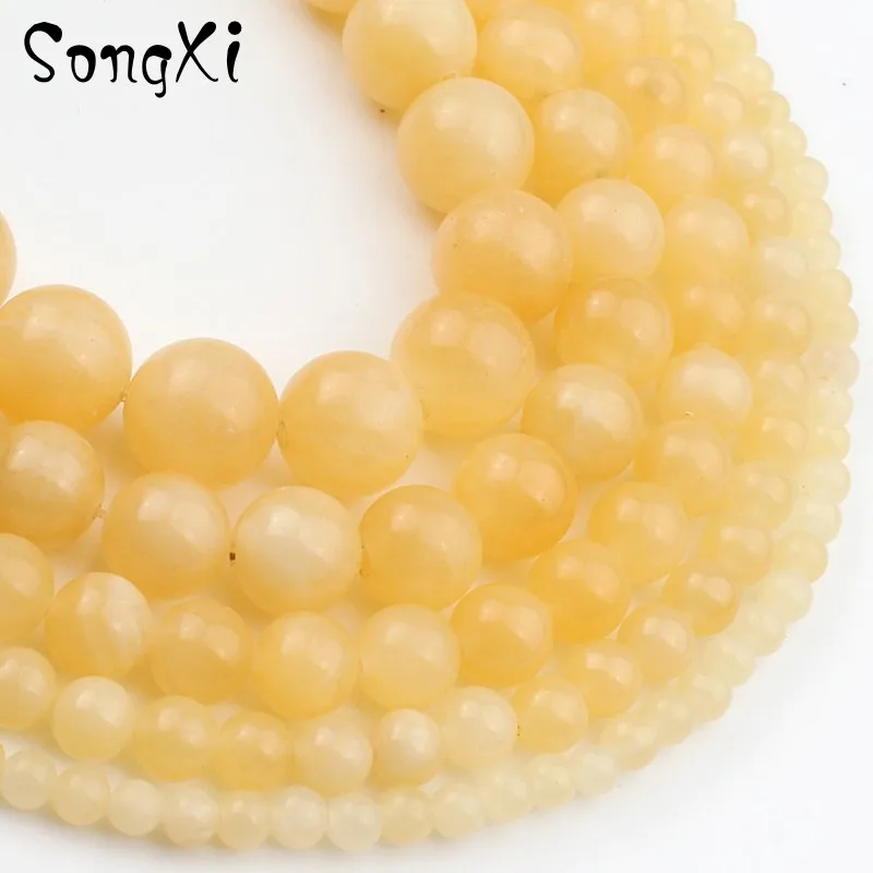 Натуральный камень желтый топазы нефрит круглые бусины 4/6/8/10/12 мм подходящие