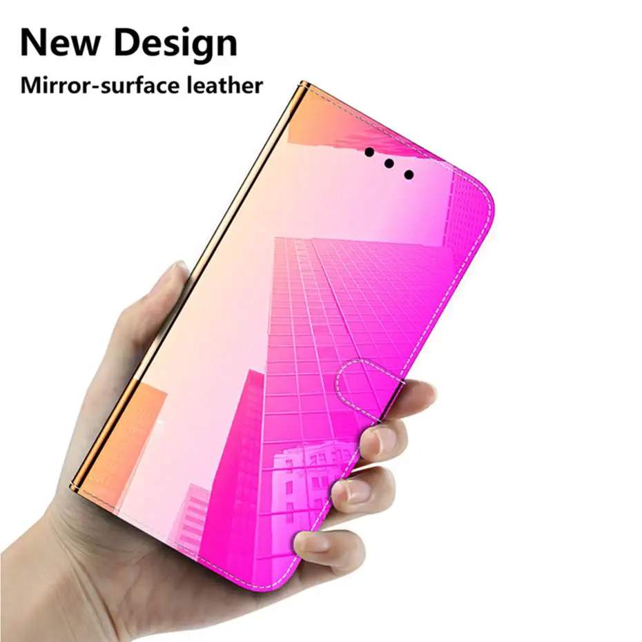 Зеркальный кожаный флип чехол для Samsung Galaxy S21 S10 S20 FE S9 Plus A10 A20 A30 A40 A50 A70 S A71 A51 M30S M10