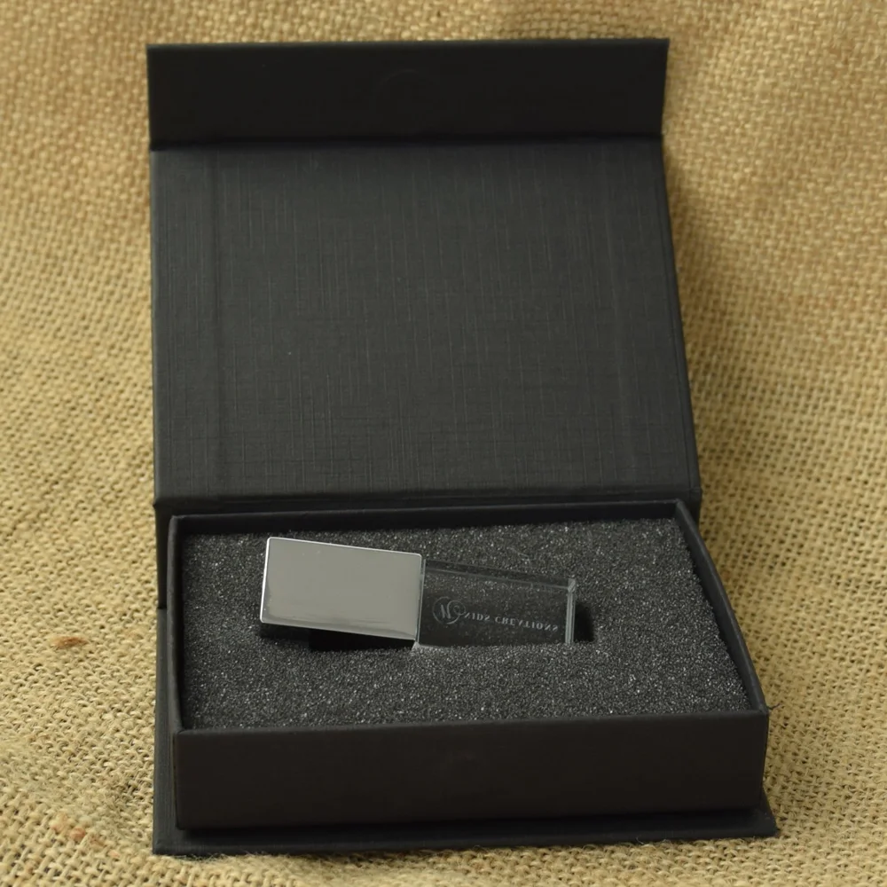 

Crystal + Metal USB Flash Drive 2.0 with Box Pendrive Flashdrive Pen Drive U Disk 4GB 8GB 16GB 32GB Custom Logo Gifts Wedding