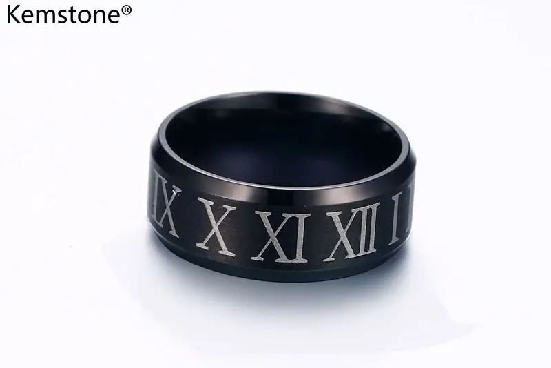 Kemstone 8MM Titanium Ring For Men Black Plated Rome Digital Rings | Украшения и аксессуары