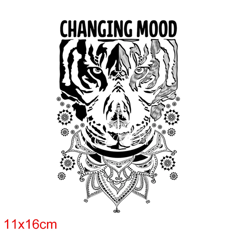 Водостойкая Временная тату наклейка с чернилами для сока тигровая голова