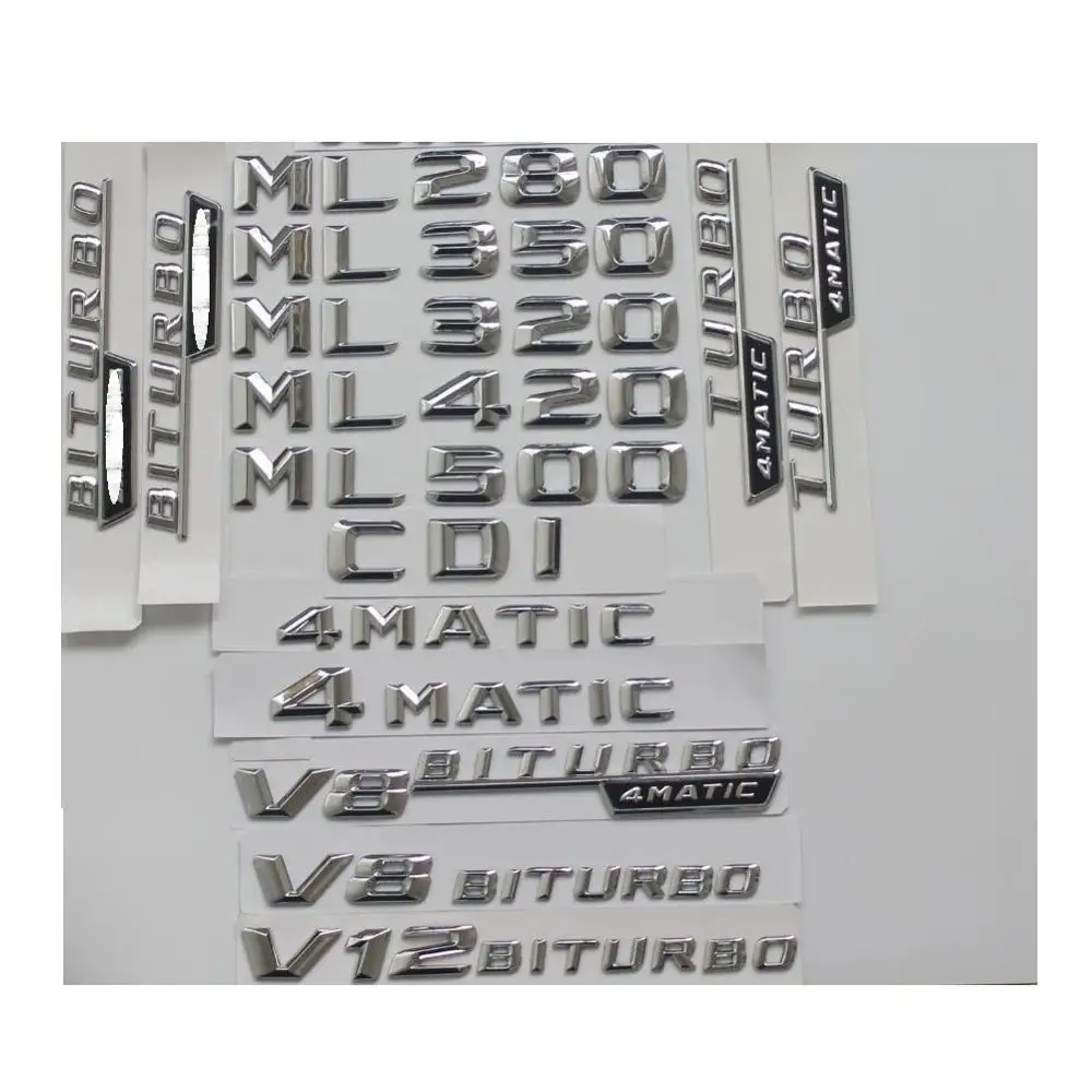 Хромированные багажные эмблемы для Mercedes Benz ML55 ML63 AMG ML250 ML280 ML300 ML320 ML350 ML400 ML500 ML550 4matic