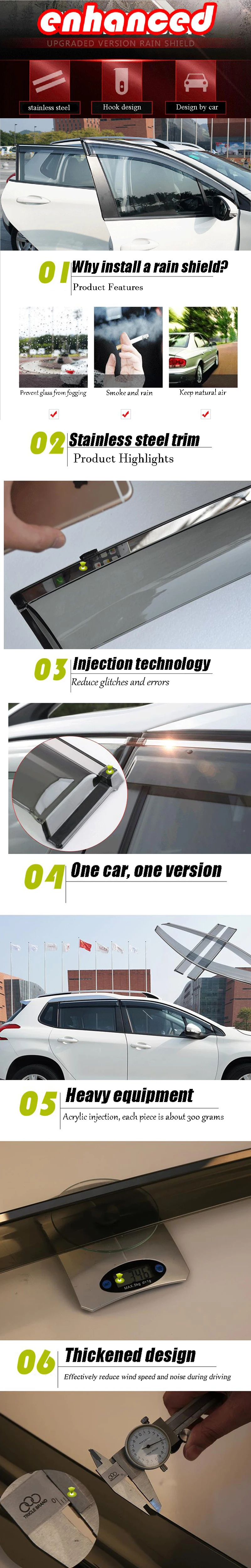 Для TOYOTA Previa/Hlghlander/Kluger/Corolla EX/Crown/Rain Guard/Guard Smoke Window дождевик ветровой козырек 4 шт./1 комплект 2001