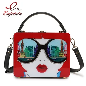 Модная женская сумка со стразами в коробке, акриловая сумка через плечо, вечерняя сумочка-тоут, Женский мессенджер через плечо