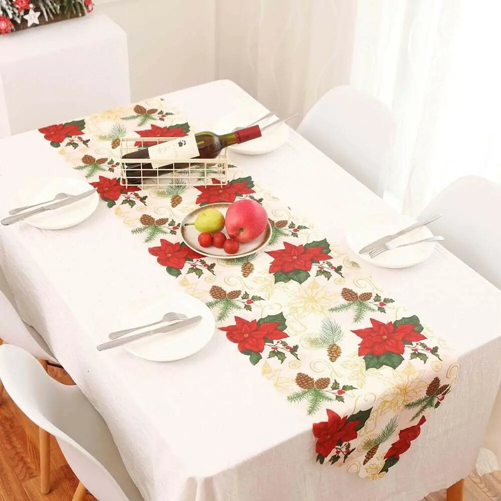 Рождественский стол бегун скатерть с изображением рождественского лося Новый