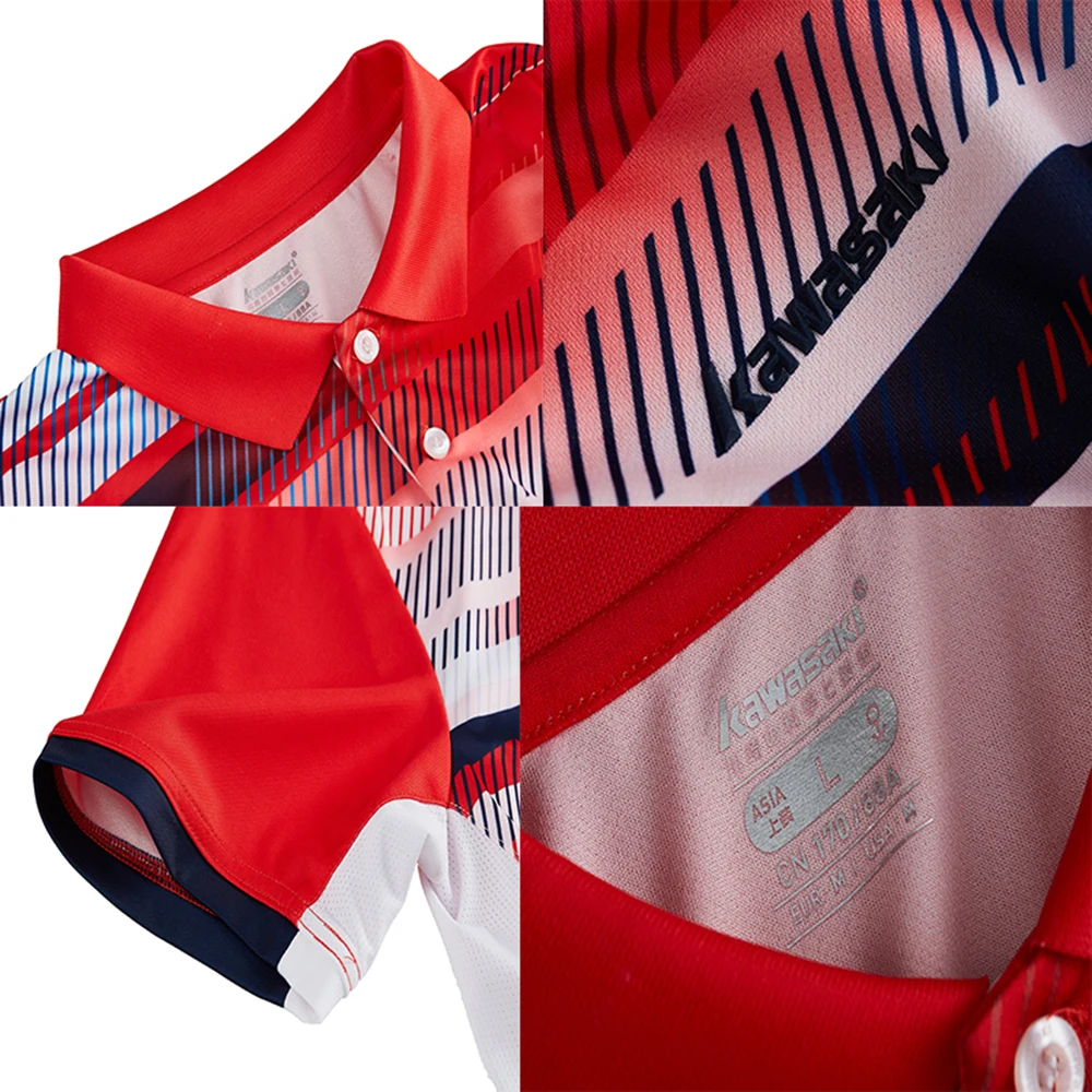 Kawasaki для мужчин Бадминтон рубашка дышащий светло голубые футболки с коротким