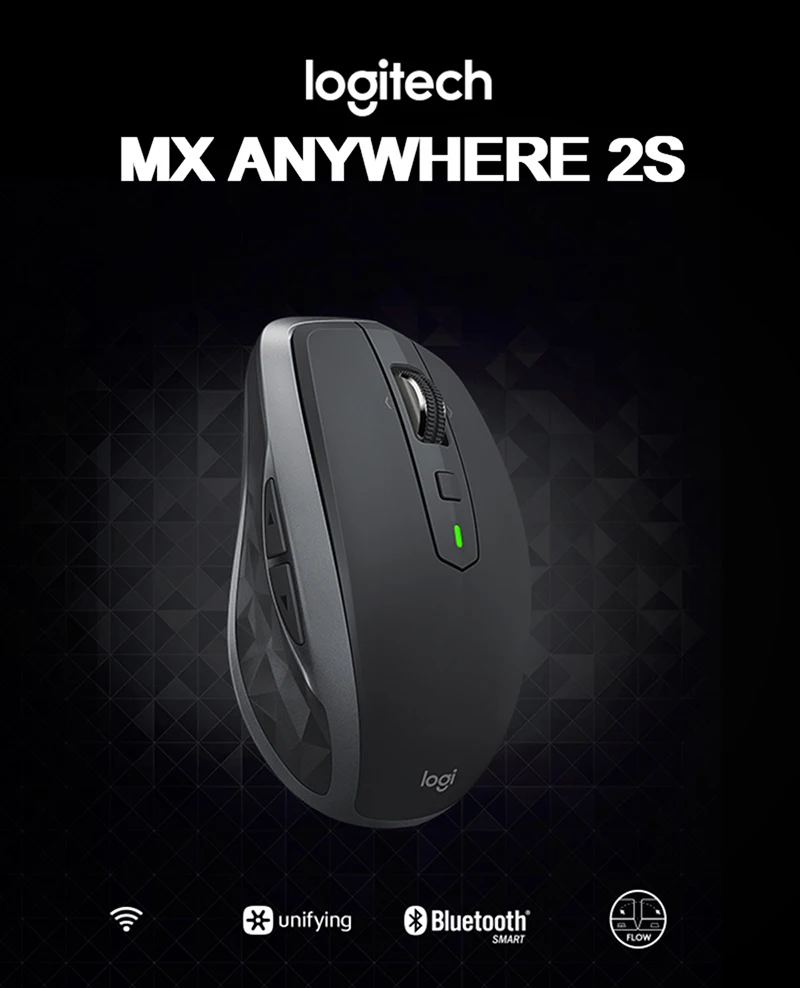 Беспроводная мышь logitech MX Anywhere 2 S, bluetooth, Двойное Подключение, с технологией logitech flow, для ноутбука, ПК, игровая мышь, геймер, без коробки
