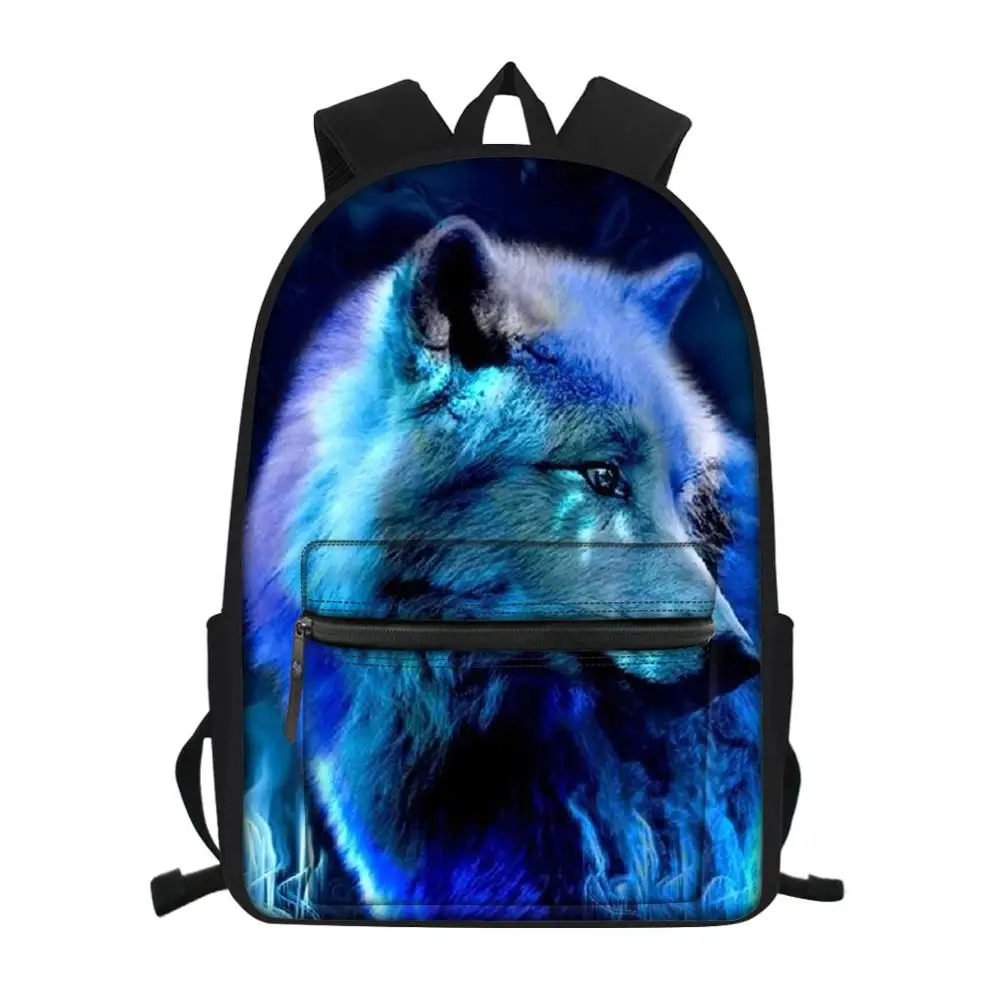 HaoYun модный детский школьный холщовый рюкзак с рисунком Фэнтези волка школьные