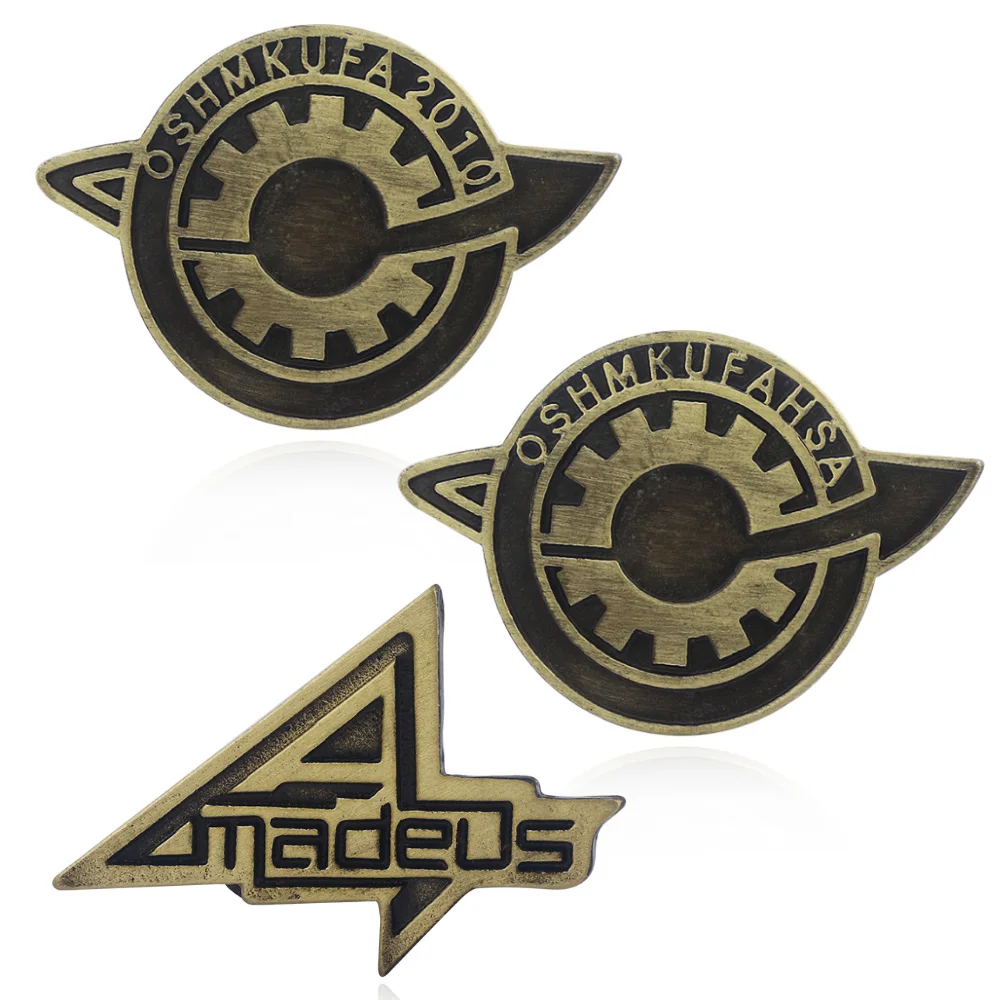 

Hot Antique Bronze Steins Gate Badge Brooch Amadeus Makise The Fate of The Stone Pins Lapel Shirt Bag Accessories OSHMKUFA Gift