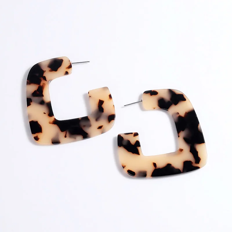 

2021 New Fashion Jewelry Leopard Earrings for Women Bohemian Geometric Earrings Luxury Acrylic Earrings Tortoiseshell Brinco
