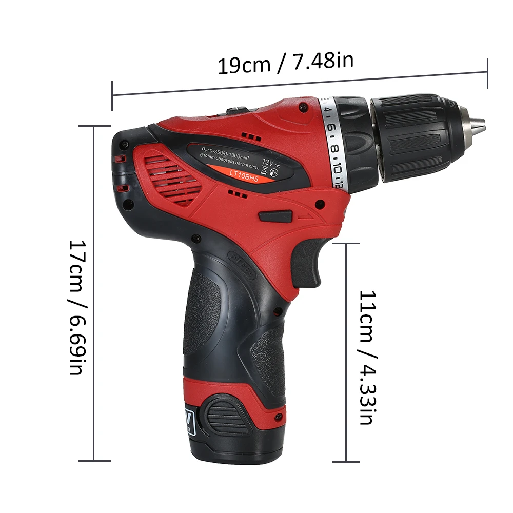12 В 180 Вт Электрическая Дрель аккумуляторная Аккумуляторная дрель набор 1500 мАч