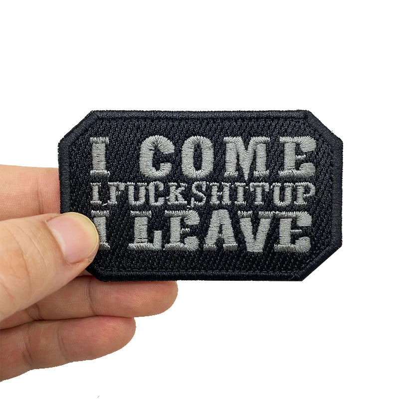 

I COME I LEAVE embroidered Velcro patch hook and loop military Tactical Applique for Uniform Clothing Armband Backpack Accessory