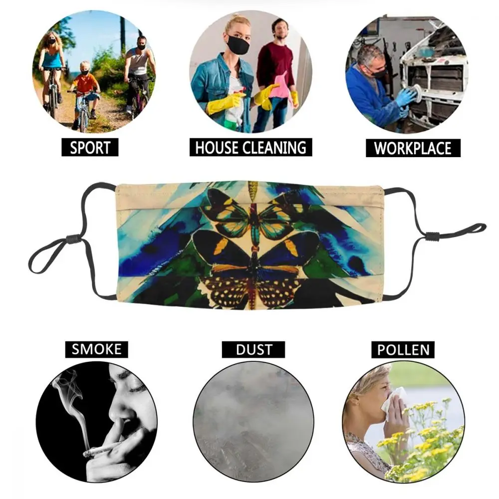 

Non-Disposable Men Women Butterfly Tree Salvador Dali Mouth Face Mask Dustproof Protection Cover Respirator Mouth Muffle