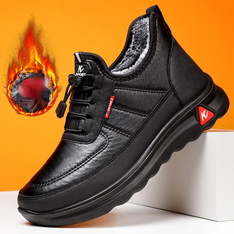 

Men Winter Snow Boots Waterproof PU Leather Warm Casual Sneakers Men's Outdoor Hiking Boots Work Safety Shoes Botas De Hombre