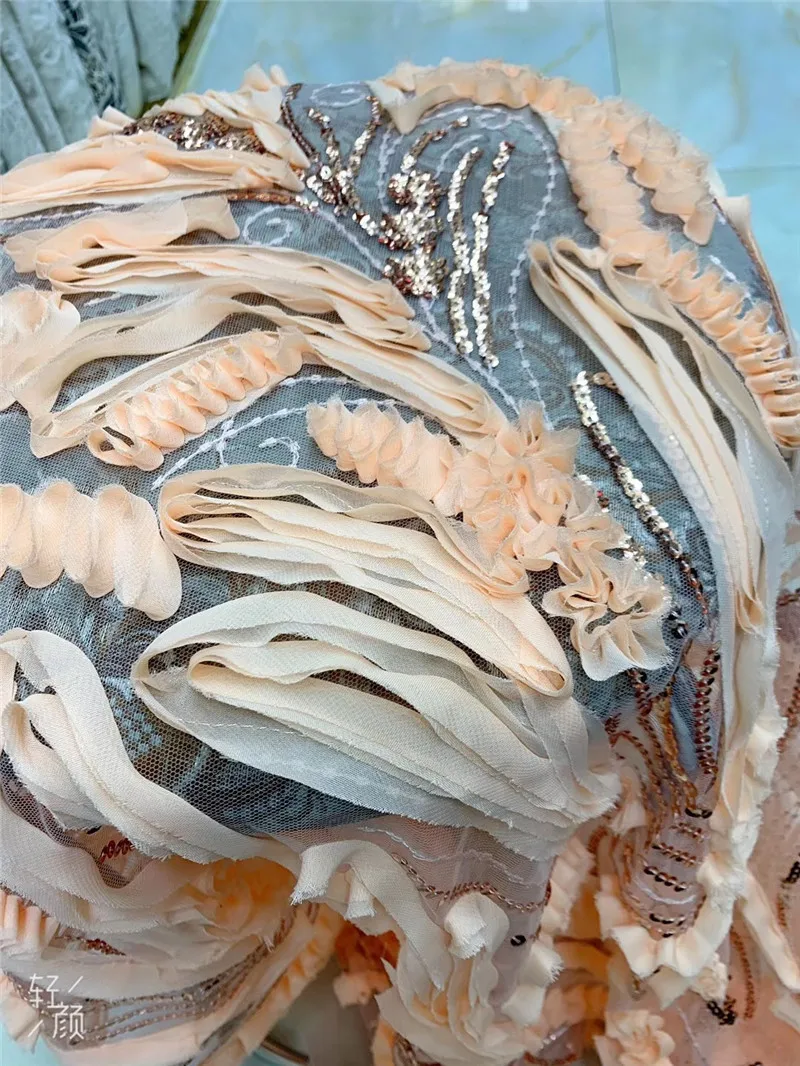 Высококачественная кружевная ткань с блестками французский тюль Кружевная