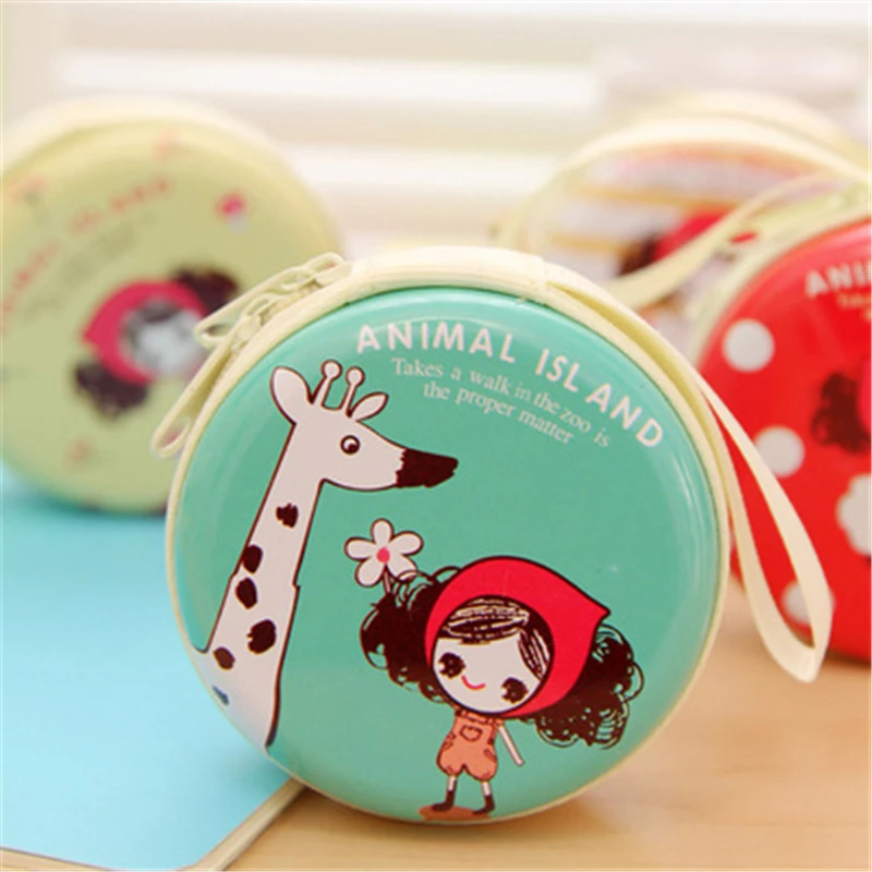 

DL Fun rounded round cute PRA girl coin bag headset creative RMB zero Purse Stationery office supplies for students