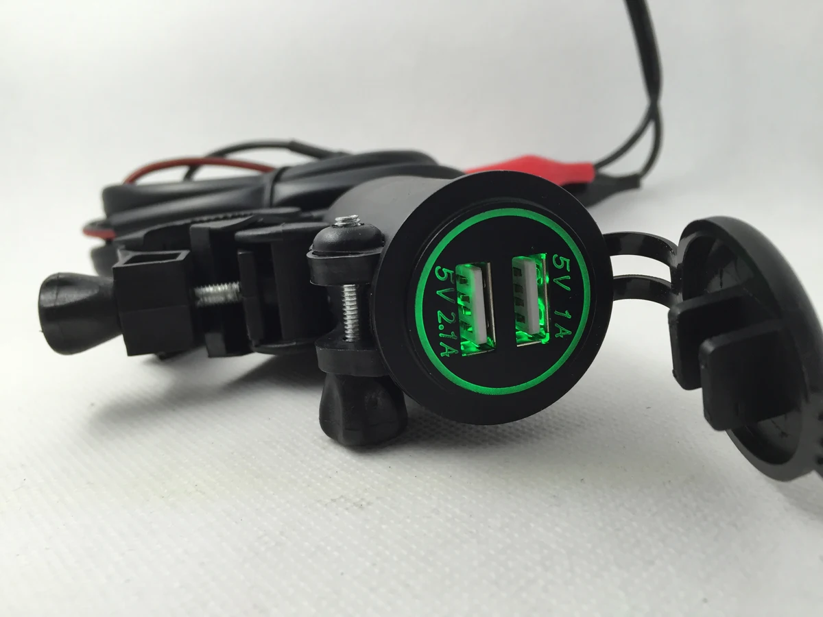 Зарядное устройство для мотоцикла водонепроницаемый двойной USB 5V/2.1A 1A зарядное с