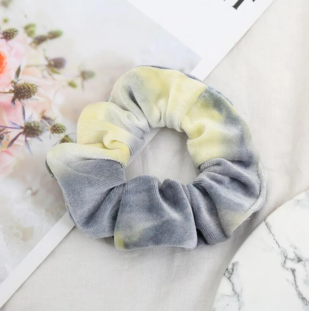 Очаровательное кольцо для волос с бархатной резинкой покраски со скрытым