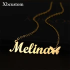 Женское Ожерелье-бабочка из нержавеющей стали с именем на заказ