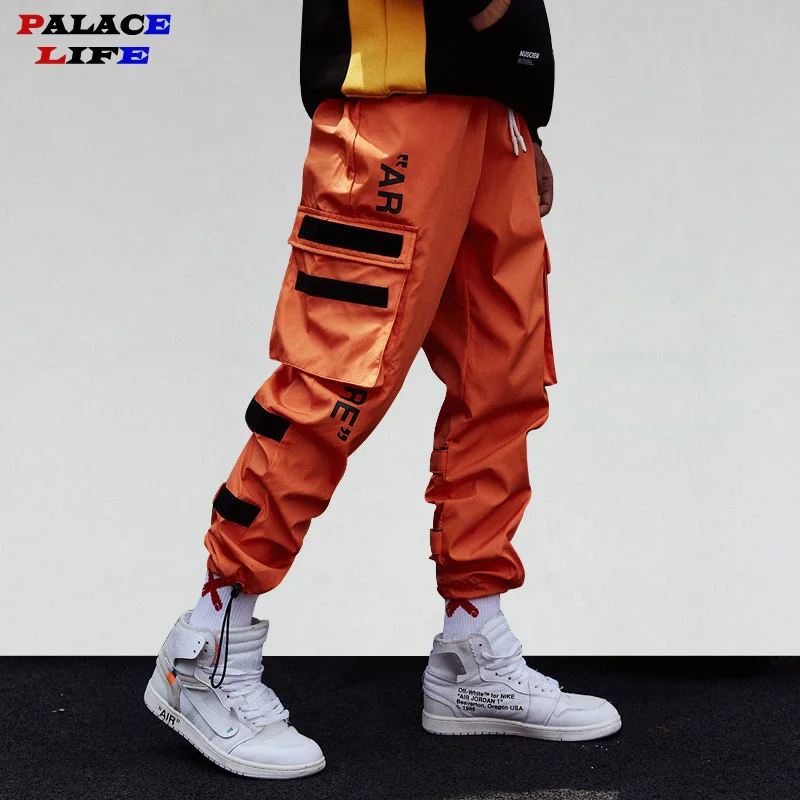 Мужские брюки карго с боковыми карманами шаровары 2020 в стиле хип хоп