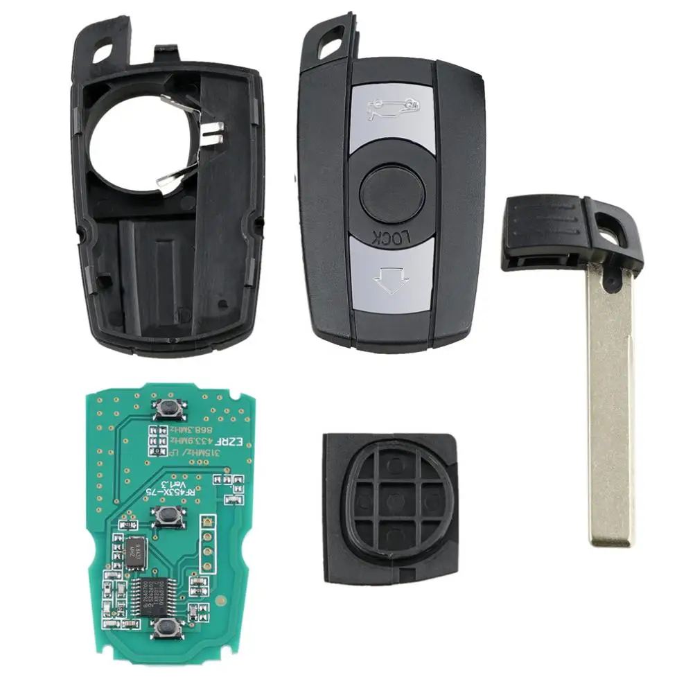 868 МГц 3 кнопки пустой дистанционный ключ брелок от машины Оболочка Чехол с чипом