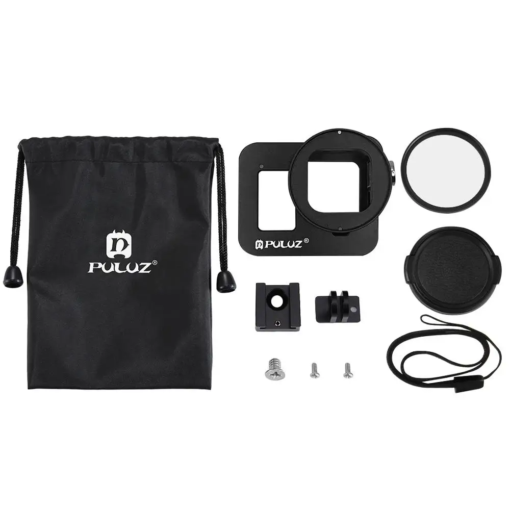Для GoPro HERO 8 корпус CNC алюминиевый сплав Защитная клетка со страховой рамкой 52 мм