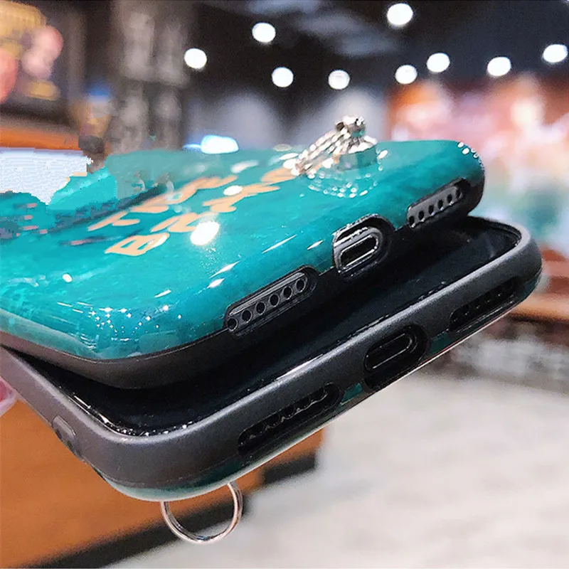 Чехол из ТПУ с ремешком для xiaomi mi 8 9 se A1 A2 A3 lite 9T cc9e redmi note 7 6 5 pro 5A 4X k20 pro 7A S2, модный зеленый чехол