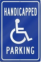 artistic tinplate painting handicapped parking with symbol aluminum sign tall heavy metal tin sign aluminum reflective