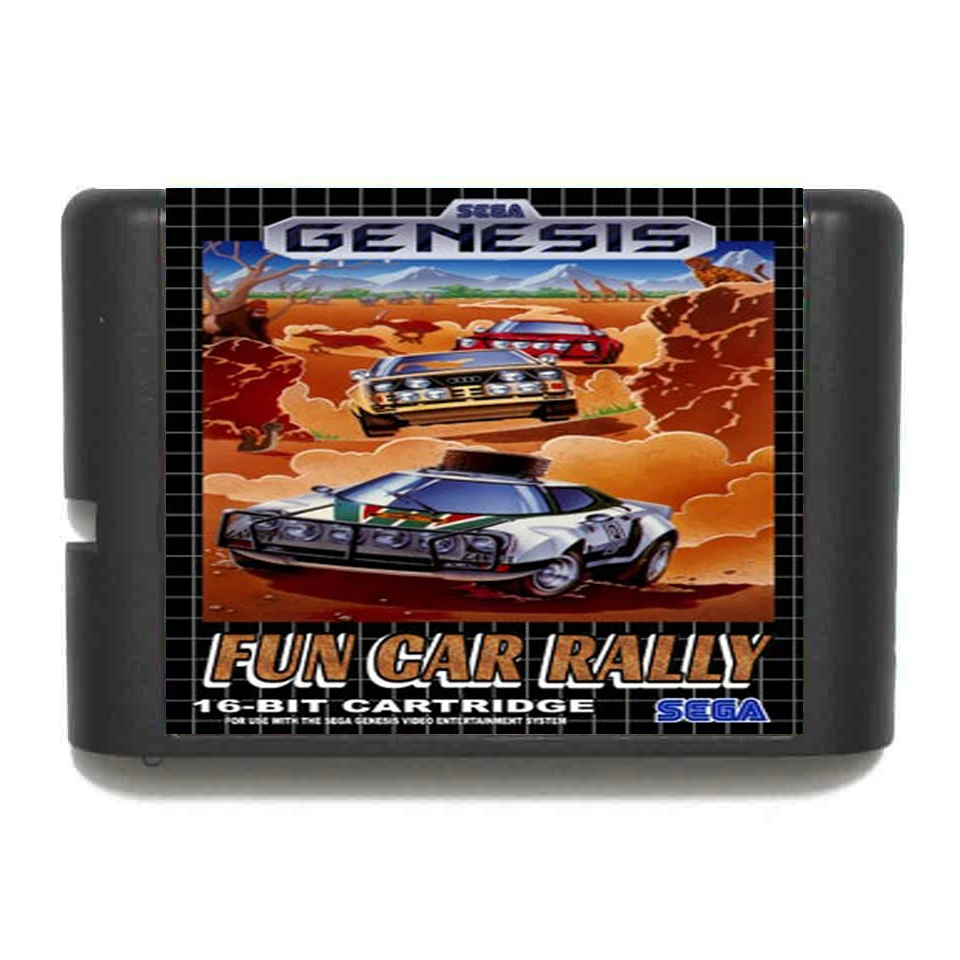 Веселая Машина Ралли 16 бит MD игровая карта для Sega Mega Drive Genesis|Картриджи| |
