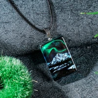 2020 new fashion vintage women personality resin necklace for men moutain pendant black rope chain necklace couple jewelry gift