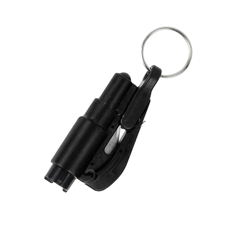 

Car Safety Hammer Spring Type Escape Hammer Window Breaker Punch Seat Belt Cutter Hammer Key Chain
