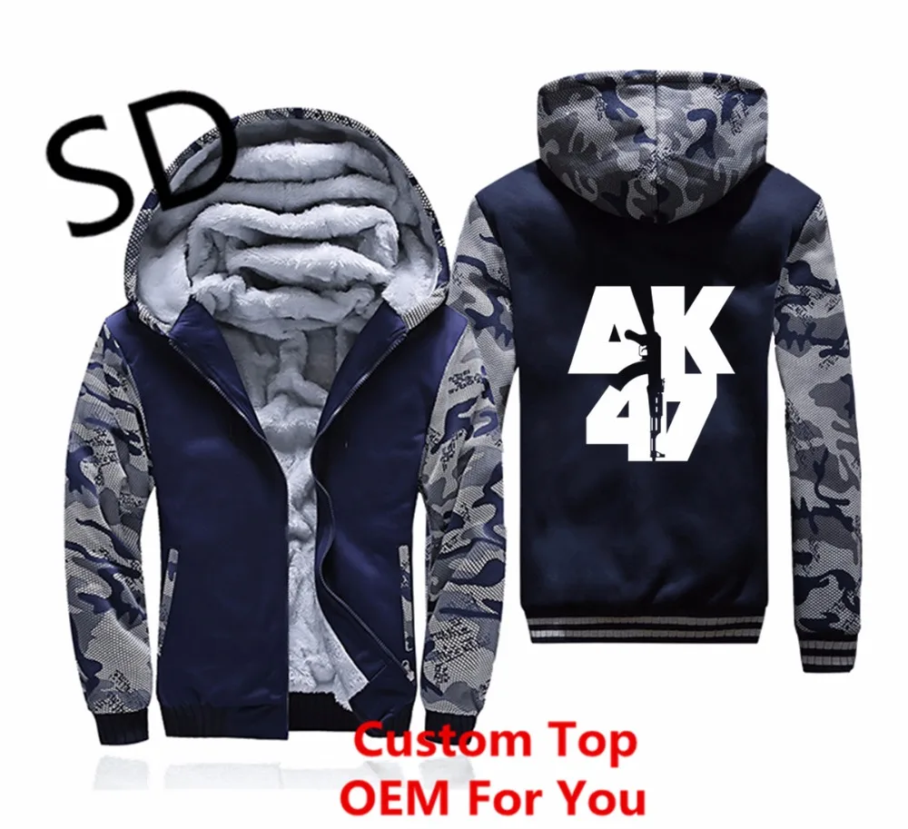 Дропшиппинг 3D толстовки мужские AK47 мужская зимняя куртка пистолет sudadera hombre