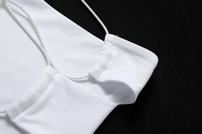 

2020 Summer New Women Clothes Sexy Bandage Backless One-Shoulder Club Party Wear Camisole Femme Crop Tops Slim Soft Vest Tee