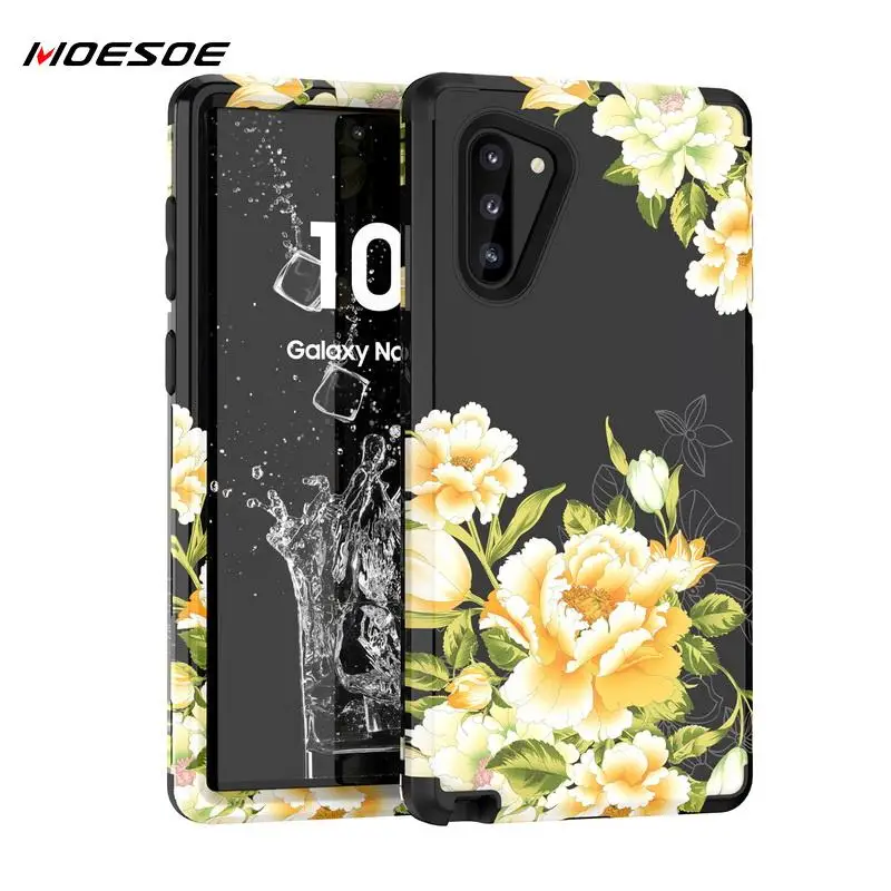 Чехол для телефона с цветами пиона для samsung Galaxy Note 9 10 Plus S10 S9 Plus Armor Case роскошный гибридный противоударный жесткий чехол 3 в 1