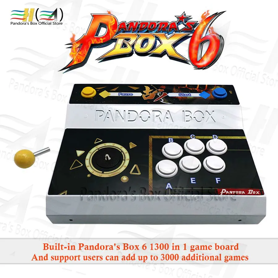 Pandora Box 6 1300 в 1 аркадная игра Одиночная консоль Ретро игровые Джойстики контроллер Поддержка FBA MAME PS1 игра 3D Mortal Kombat