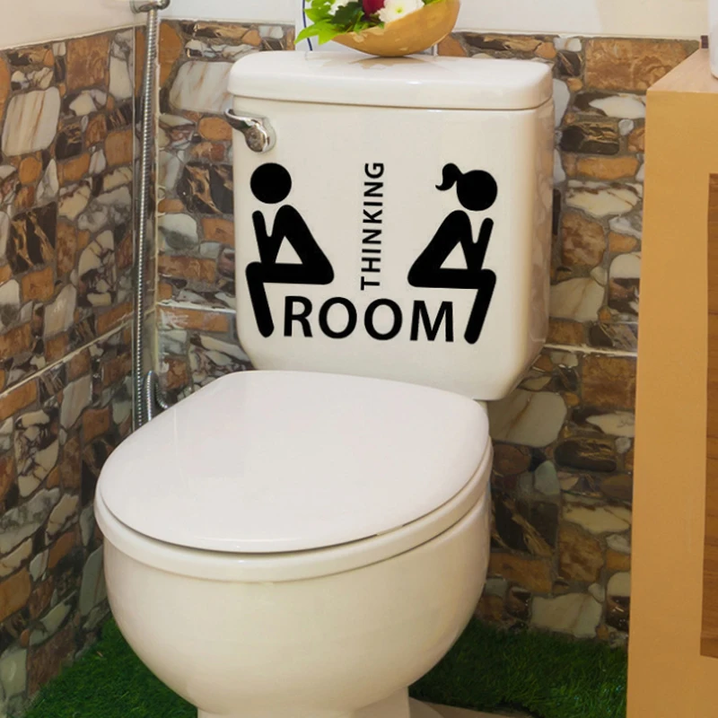 

Creative Vinyl waterproof thinking room Wall Sticker Bathroom Toilet Living Room Home Decor Decal Poster Background Stickers