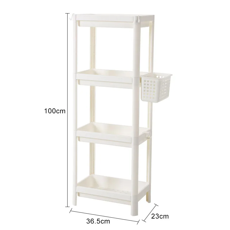 4 Layer Basket White 2/3/4 слоя Gap Кухня стеллаж для хранения пластмассовый уголок отделочный держатель бытовой Ванная комната полка пол Экономия пространства Организатор стеллаж для выставки товаров - Цвет: 4 Layer Basket White